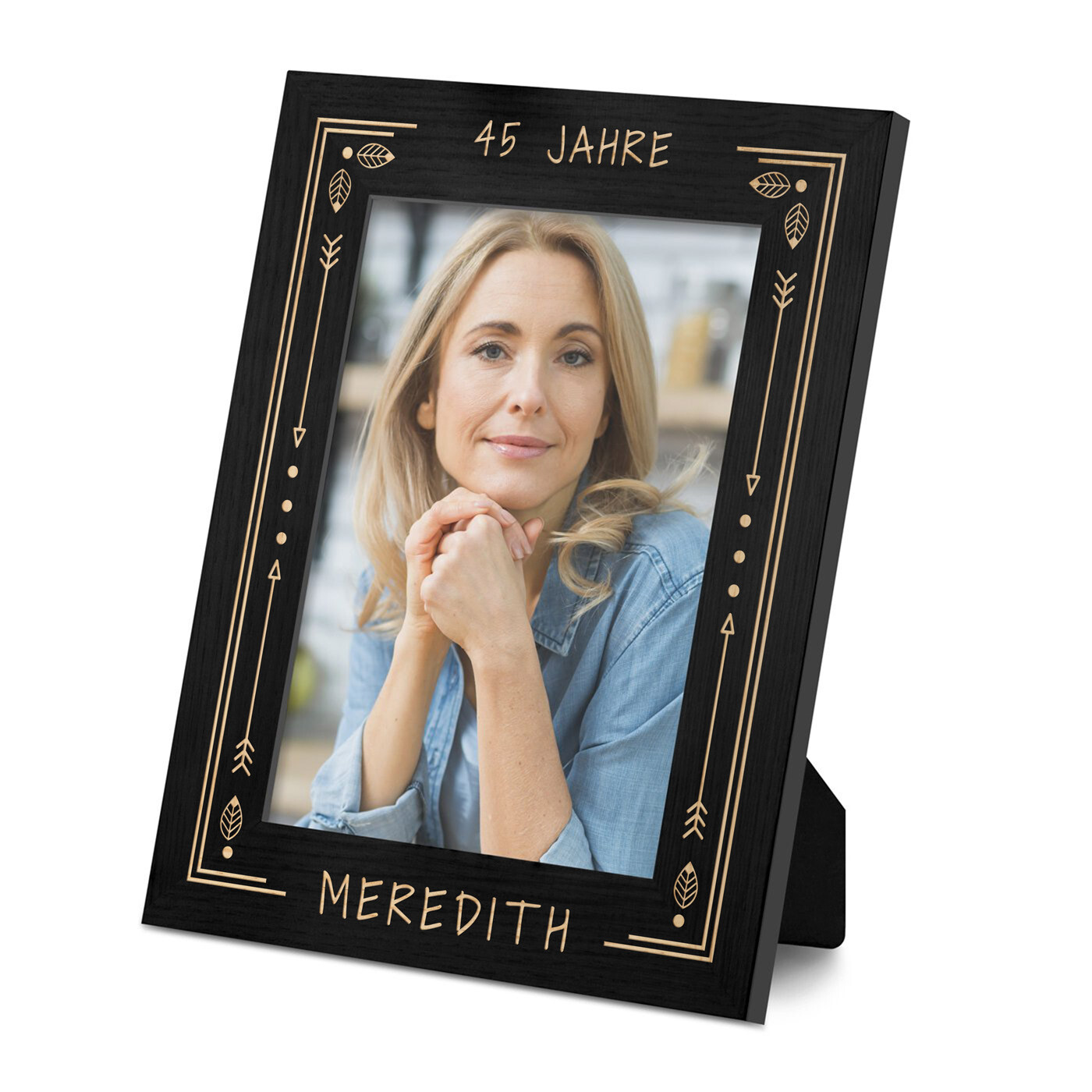 Fotorahmen aus Holz mit Gravur - Glasscheibe Fuß Anhänger - Geschenke für Frauen