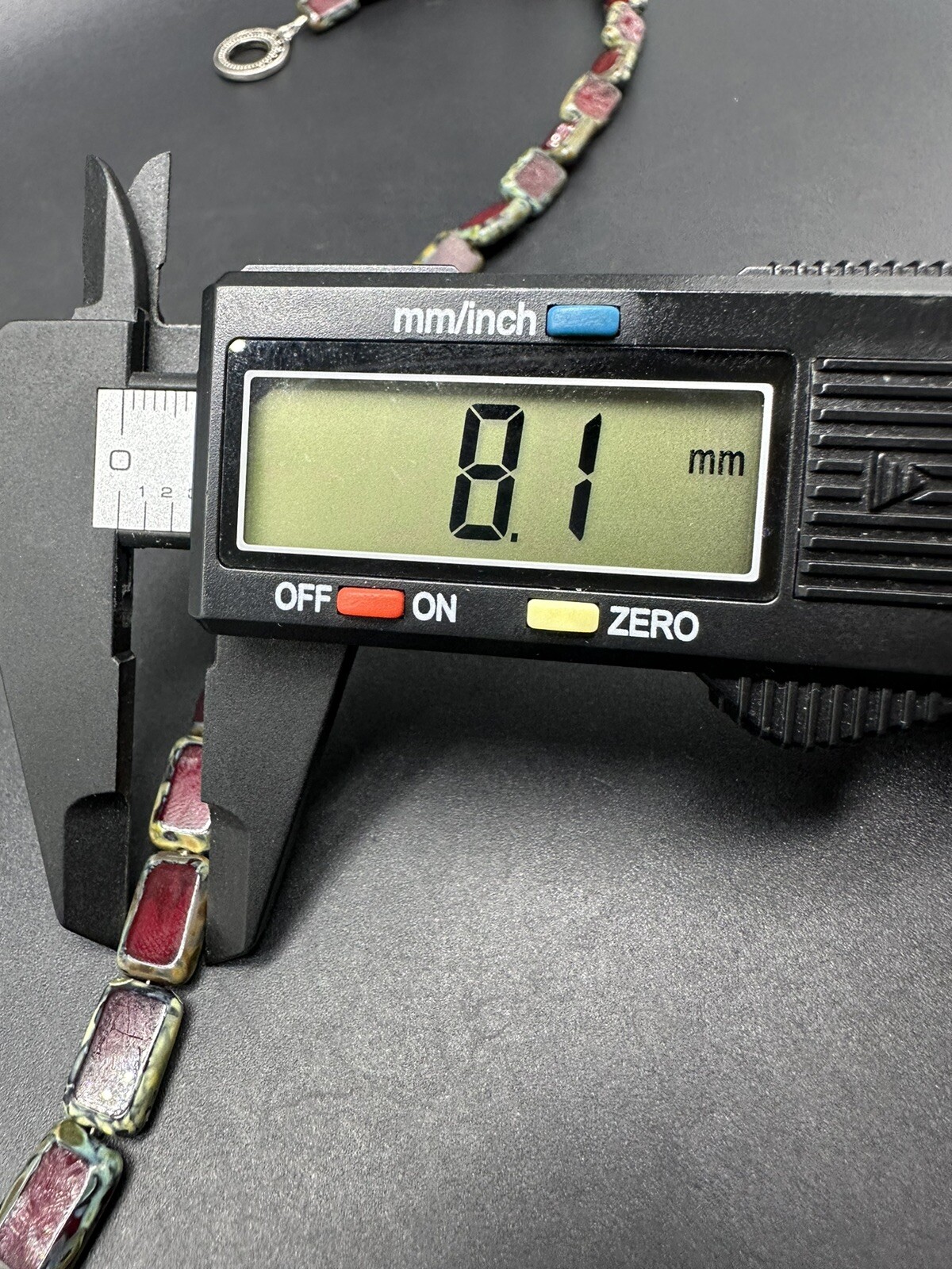 Stone Silver Tone Statement Toggle Necklace Red L… - image 9