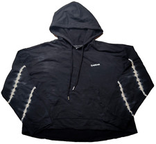 BEBE SPORT Women Size XL Black Tie Dye Cropped Hoodie NEW