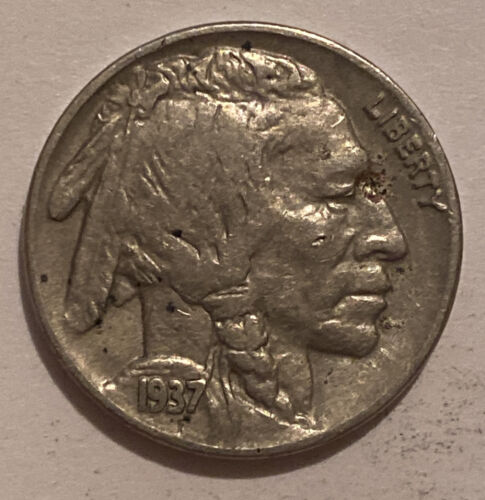 1937 Buffalo Nickel Philadelphia Mint 5c Better Condition VF+ Actual Photos H25 - Picture 1 of 2