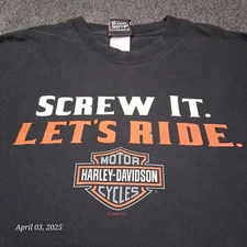Harley-Davidson Motorcycle T Shirt Men Size XL Black Sioux Falls SD Lets Ride