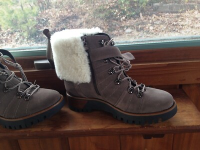 New Fabianelli Real Fur Leather Ankle Boots Size 37 EUR $350 Italian made