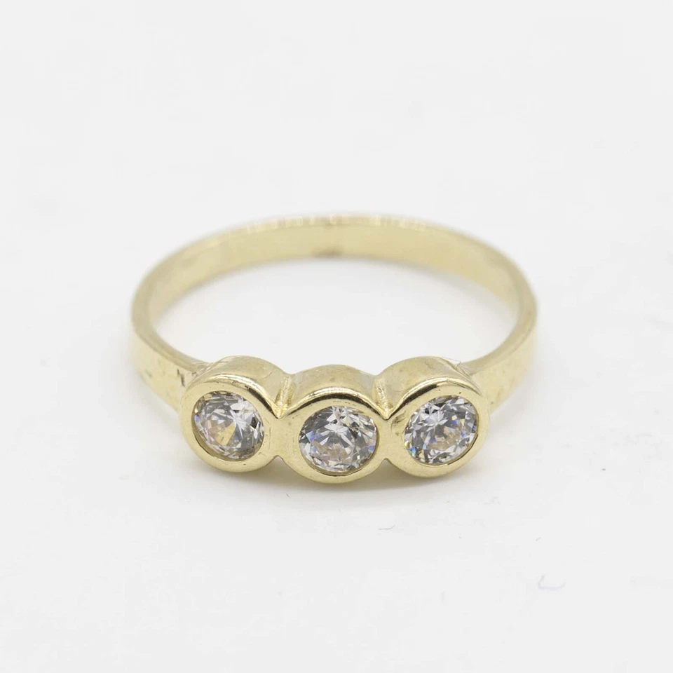 Anillo Pinky Bisel Niños Real Oro Amarillo 10K Talla 3