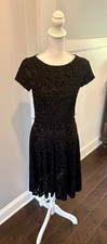 Lauren Ralph Lauren Women's Dress Velvet Burnout Short Sleeve Belt Loops Size M