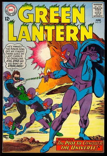 Green Lantern #37 Nice Unrestored Silver Age Superhero Vintage DC Comic 1965 FN-