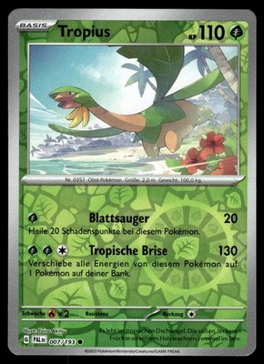 Tropius 007/193 Common Paldea Evolved Pokemon Reverse Holo NM Deutsch