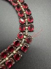 Vintage Trifari Sterling Philippe Gold & Red Stone Necklace   — photo 4