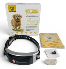 Wireless Dog Collar Fence System w/ App IPX7 Waterproof Auto Sleep/Wake - Black