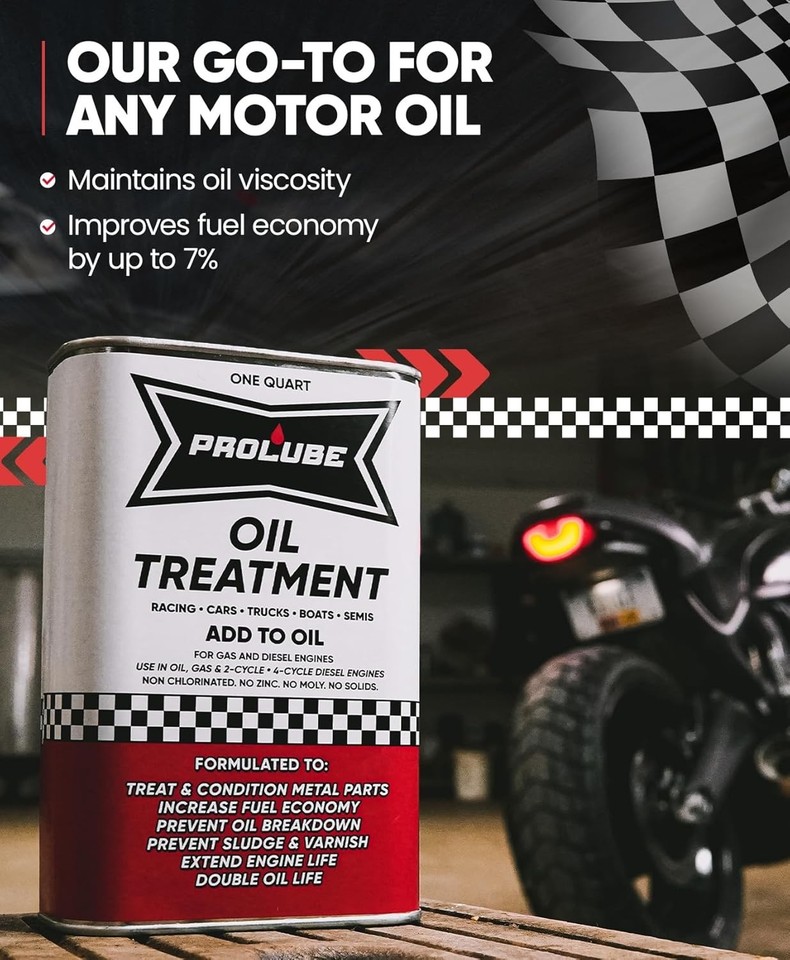 Prolube Engin Oil Treatment 1QT - Engine Oil Additive for Gas & Diesel ...
