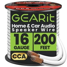 16AWG 200ft Speaker Wire for Home Theater & Car Audio, White