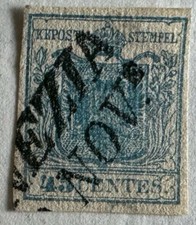 Lombardo Veneto 1850 n. 17b Coste verticali - Usato. Cat. Sassone € 1.500,00