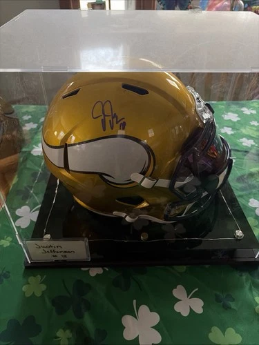 Justin Jefferson Minnesota Vikings Signed Full-Size Helmet Beckett Certified