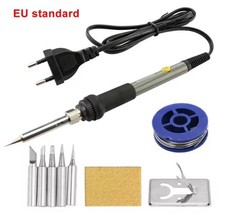 Saldatore Stagno Elettrico  60W Regolabile Kit Professionale DIY Punte...EU/USA