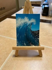 ACEO Original Acrylic Painting Landscape Abstract Art Card ATC Scenery 52 ocean