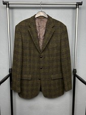 Harris Tweed Wool Three Buttons Blazer Jacket Size 54