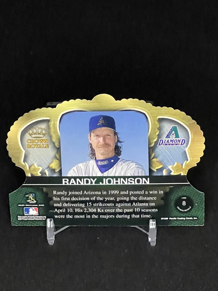1999 Pacific Crown Royale RANDY JOHNSON #8 Die-Cut Card - Arizona Diamondbacks - Image 2 of 2