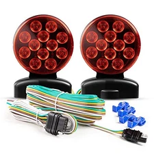 CZC AUTO 12V LED Magnetic Towing Light Kit for Boat Trailer RV Truck Round Base