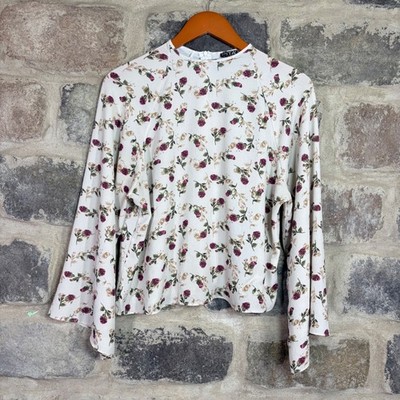 Pita Istanbul Women's Floral Print Long Sleeve Top Large Romantic Cottagecore
