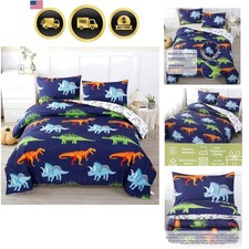 Dinosaur Comforter Set Kids Bedding Dinosaur Print Full Size 3 Pieces