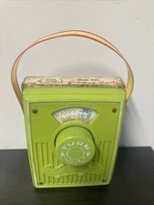 Vtg 1970 Fisher Price Pocket Radio Music Box plays Happy Birthday
