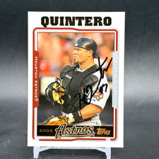 2005 Topps #UH18 Humberto Quintero On Card Auto Houston Astros Vintage Baseball