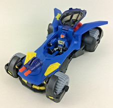 Imaginext Batman Deluxe Batmobile Blue DC Super Friends Vehicle Fisher Price