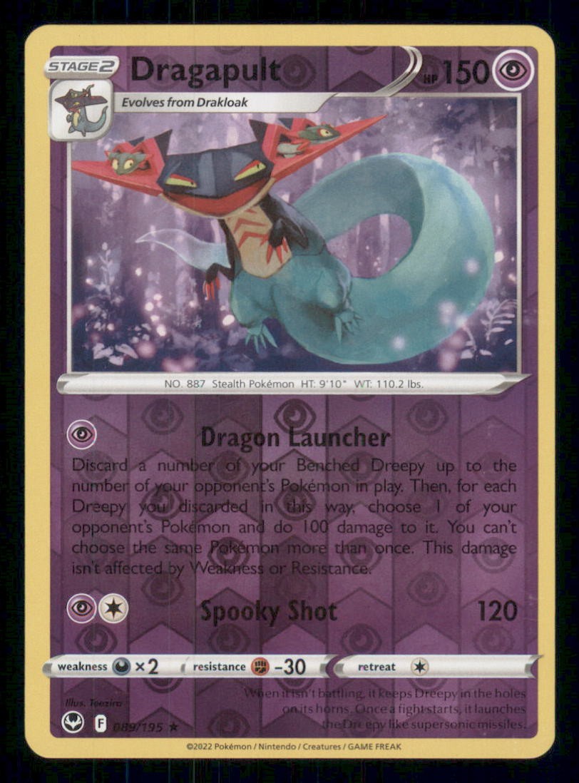 Dragapult 089/195 Rare Silver Tempest Pokemon Reverse Holo Lightly Played