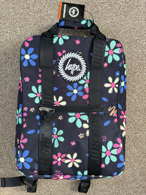 Hype Boxy Style Backpack Black with Colourful Brand New - Main Image