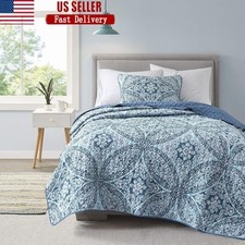 Reversible Microfiber Quilt Set Hypoallergenic Bedding W/ Coordinating Shams New