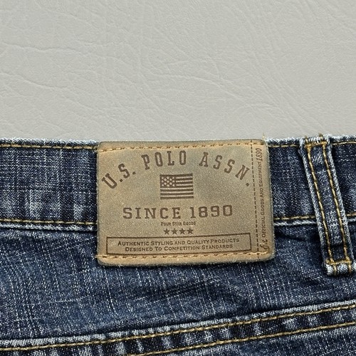 Vintage US Polo Assn Jeans Mens 34x32 34x31 Dark Wash Baggy Skate Jorts Y2K - Picture 12 of 15