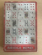 Bridge Keno, Chad Valley Game. Incl 4 boards and 100 discs. c1930