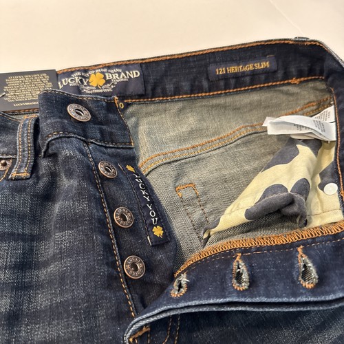 LUCKY BRAND Jeans Mens 30x30 Measured 121 Heritage Slim Blue 30x30 NWT - Picture 7 of 8