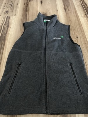 Girl Scouts Fleece Vest S Gray Full Zip Pockets Outdoor