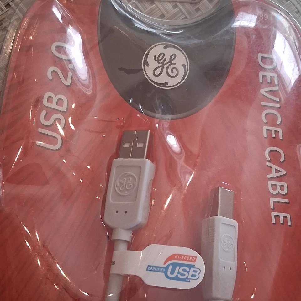 NEW 2.0 Hi-Speed GE USB AB 6 FT. Device Cable Printer Scanner Windows Mac In Box - Image 3 of 4