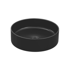 Bathroom Basin Counter Top Wash Sink Matt Black Round Ceramic Cloakroom Modern