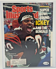 Ickey Woods Signed 1989 SI COVER ONLY JSA Cincinnati Bengals Super Bowl 8x10