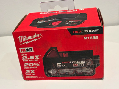 Milwaukee REDLITHIUM M18B5 Akku 18 V 5,0 Ah Li-Ion Schwarz M18B5