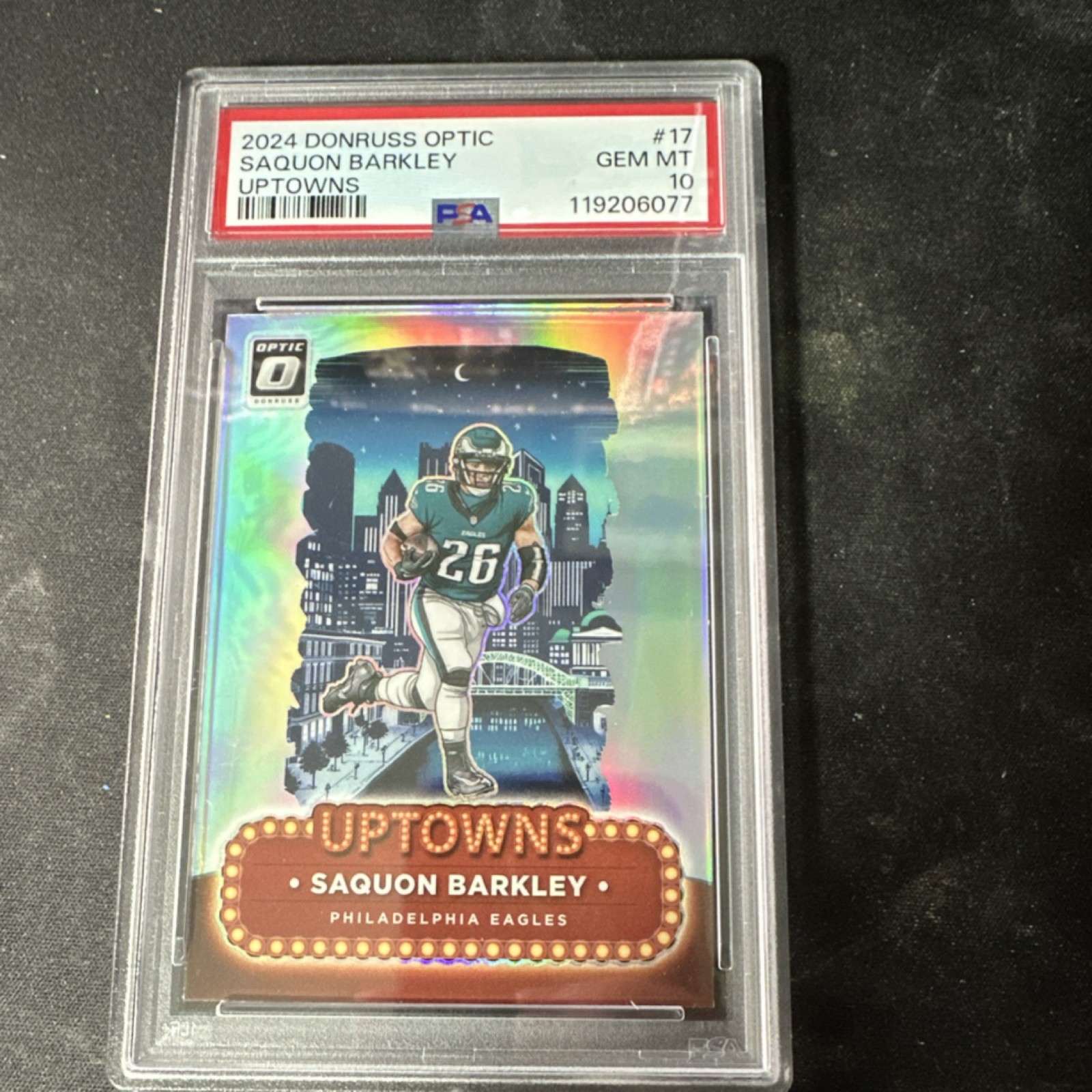Panini Donruss Optic 2024 Saquon Barkley Uptowns Insert Eagles #17 PSA 10
