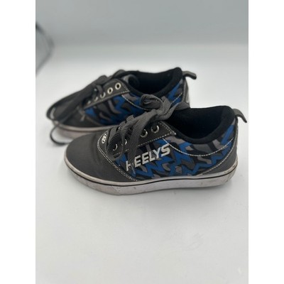 Heelys Pro 20 Boys Skate Shoes Charcoal Blue Geometric Lightning Size US 2Youth