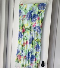 Womens Fashion Scarf Wrap Long Floral Rectangle Lightweight Cottage Peasant Boho