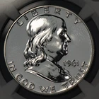 1961 50c Silver Franklin Half Dollar - Proof Coin - NGC PF 67 -  SKU-X6214