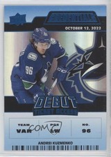 2022 Upper Deck Credentials Debut Ticket Access Blue 73/99 Andrei Kuzmenko 8s6