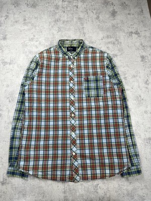Fred Perry Hemd rot grün blau SLIM FIT | Herren L