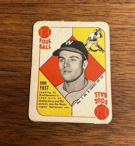 Eddie Yost #1 1951 Topps Blue Back card