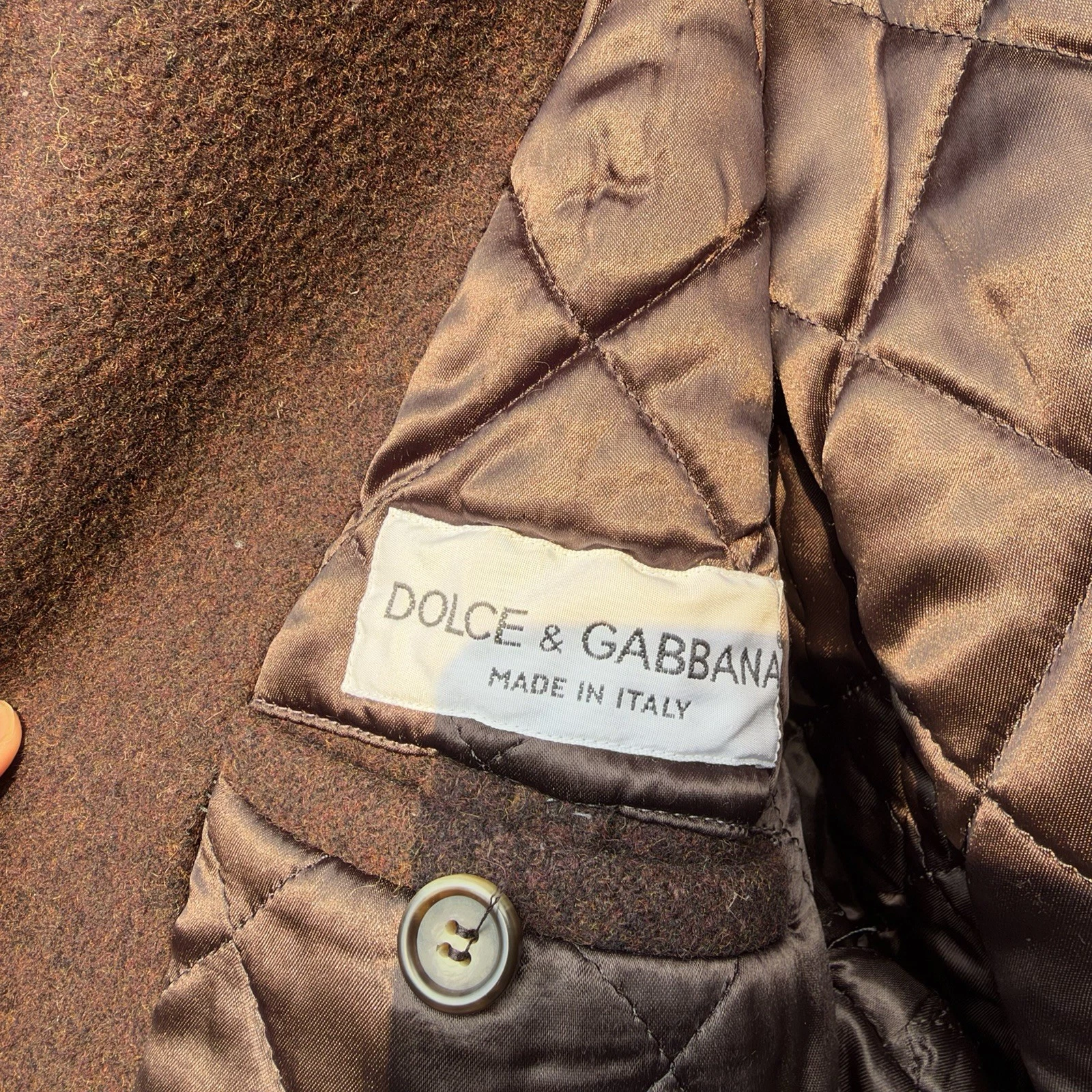 Vintage dolce and Gabbana wool quilted coat - product detail image 6