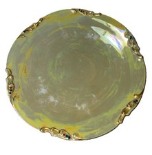 Limoges Hand Painted Porcelain Plate W/ Gold Scrolls Colored Dots-J P L FRANCE**