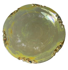 Limoges Hand Painted Porcelain Plate W/ Gold Scrolls Colored Dots-J P L FRANCE**