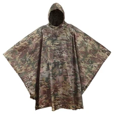 USGI Industries Military Style Poncho Multi Use Rip Stop Camouflage Rain Poncho
