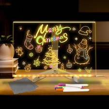 Acrylic Dry Erase Board with Light Up  11.8  LED Note Board with Col