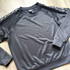 Nike Sportswear Women  s Black S Crewneck Pullover Sweatshirt Logo Tape - 0164